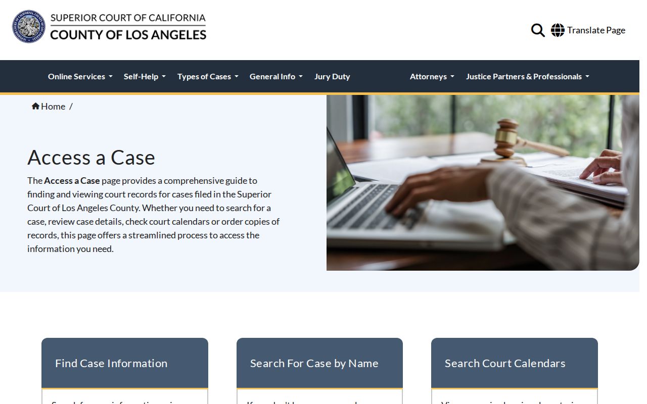 Bell people search LA Superior Court access a case hub