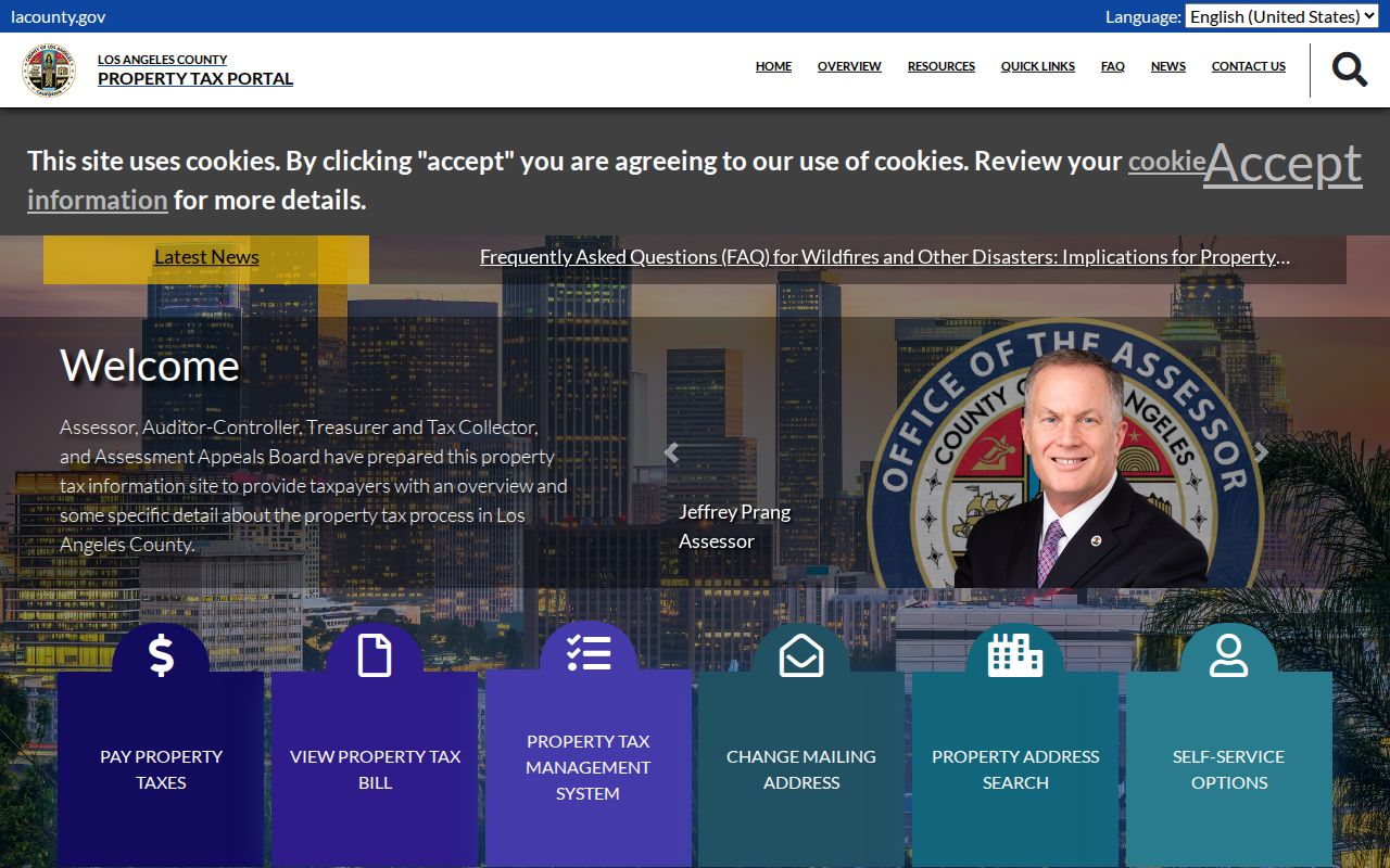 Bell records access LA County property tax portal screenshot