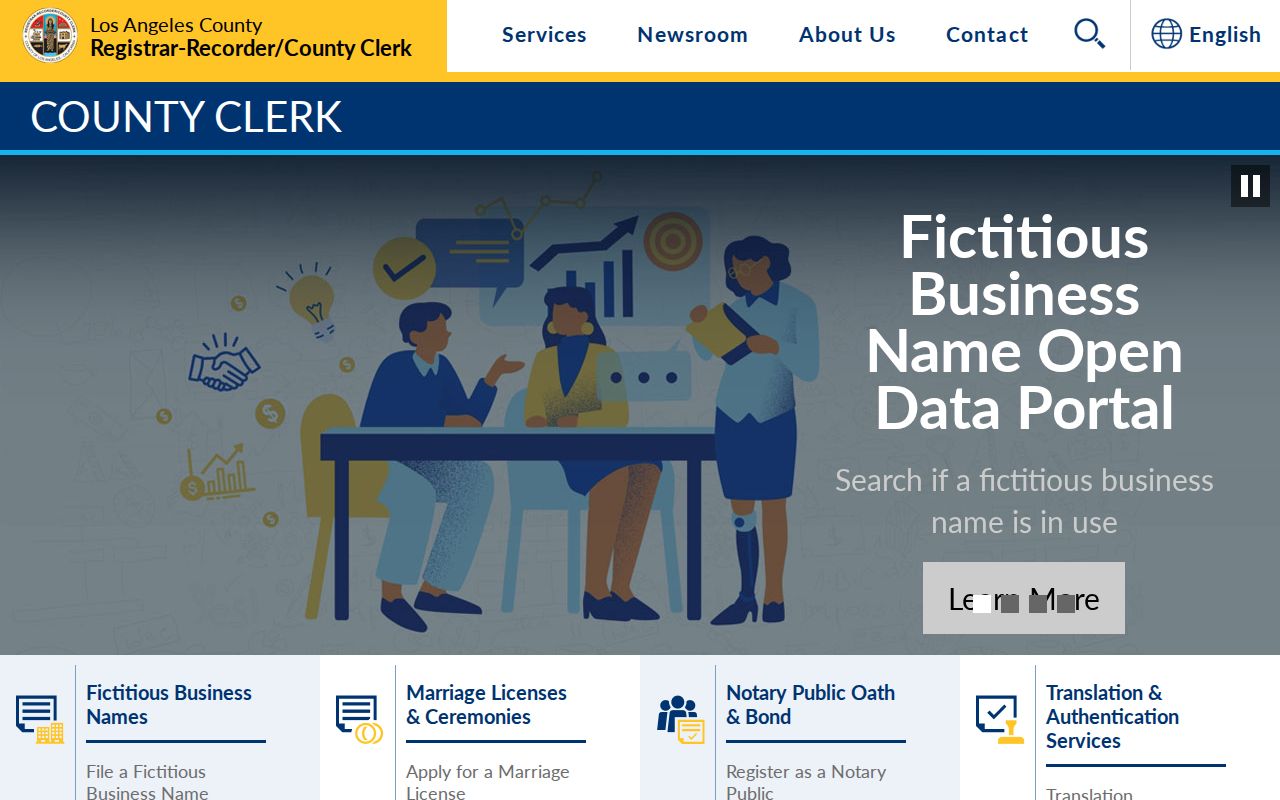 Bell records access LA County County Clerk hub screenshot