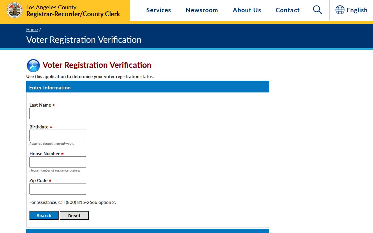 Bell voter registration records lookup on LA County voter registration verification